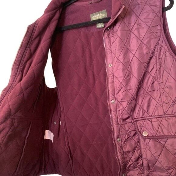 Eddie Bauer Plum Quilted Zipper Button Combo Vest Size XL - Picture 3 of 10